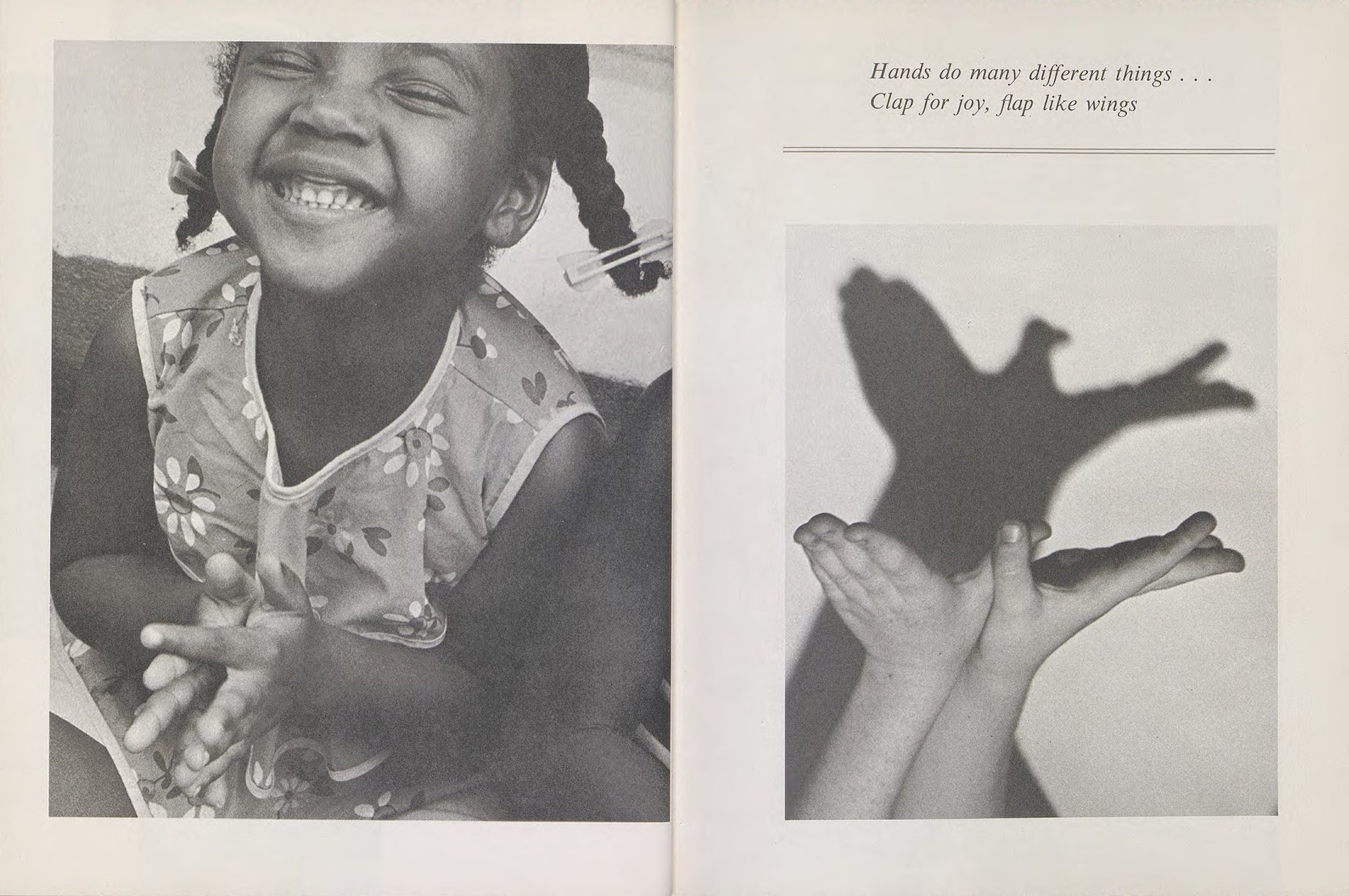 Tana Hoban and Edith Baer, The Wonder of Hands (La magie des mains), Éditions Parents Magazine, New York, 1970 © Miela Ford