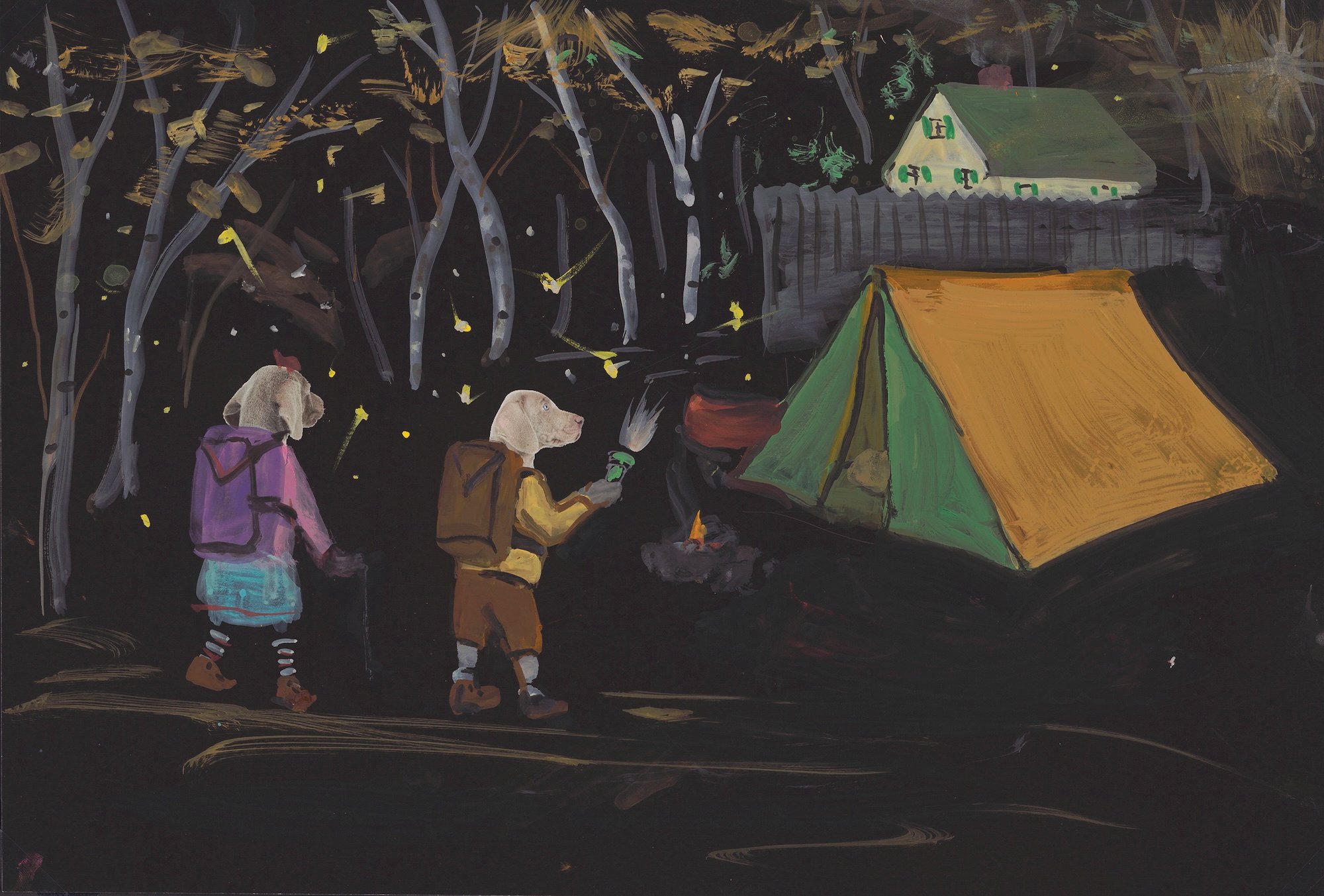 William Wegman, Untitled (Flo and Wendell camping) (Sans titre (Flo et Wendell font du camping)), 2013 © William Wegman